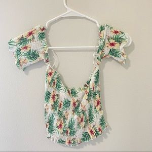 NEW Salty Lemon Off The Shoulder Ruffle Crop Top